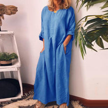 Summer Casual Women Solid Color Oversize Maxi Cotton Long Shirt Kaftan Dress Loose Long Dresses Fashion Ladies Clothing