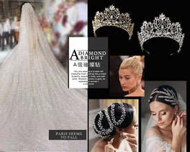 A195 Baroque Wedding Headband Crystal Bridal Crowns and Tiaras Hair Jewelry Accessories Women Rhinestone Headwears Queen Diadems