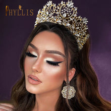 A195 Baroque Wedding Headband Crystal Bridal Crowns and Tiaras Hair Jewelry Accessories Women Rhinestone Headwears Queen Diadems