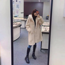 Winter Women's Faux Rabbit Fur Coat Hooded Thick And Plush Jacket