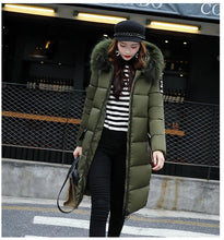 Women's Down Winter Big Fur Collar Hooded Jacket