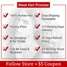 Sleek Straight Hair Bundles Brazilian Hair Bundles Remy Human Hair Extensions 1/3/4 Bundle Deals Weave Double Weft Weave