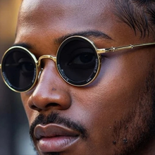 Small Frame Round Steampunk Sunglasses Men 2025 Luxury Brand Retro Punk Sun Glasses For Male Classic Driving Eyewear UV400