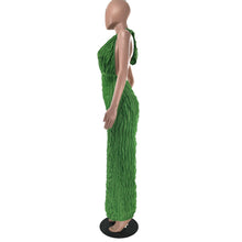 CM.YAYA Fashion Women Wave Ruffles Halter Deep V-neck Backless Sleeveless Wide Leg Jumpsuit 2023 Sexy Party Club Romper Playsuit