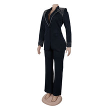 CM.YAYA Fashion Pearl Splicing Women's Set Long Sleeve Blazer and Wide Leg Pants Suit 2024 Winter OL Fall Two 2 Piece Set Outfit