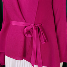 CM.YAYA Gradient Women's Set Full Sleeve Belt Blouse Shirt and Pleated Long Skirts Suit Street Two 2 Piece Set Outfit Tracksuit