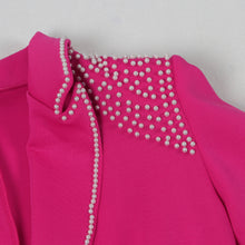 CM.YAYA Fashion Pearl Splicing Women's Set Long Sleeve Blazer and Wide Leg Pants Suit 2024 Winter OL Fall Two 2 Piece Set Outfit