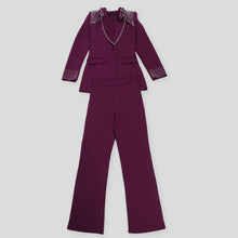 CM.YAYA Fashion Pearl Splicing Women's Set Long Sleeve Blazer and Wide Leg Pants Suit 2024 Winter OL Fall Two 2 Piece Set Outfit