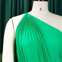 CM.YAYA Women One Shoulder Sleeveless Big Swing Pleated Knee Length Dress 2023 Fashion Street Vestidos Sexy Chic Dresses