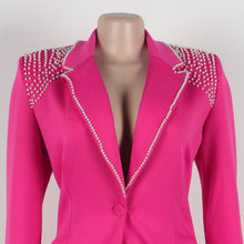 CM.YAYA Fashion Pearl Splicing Women's Set Long Sleeve Blazer and Wide Leg Pants Suit 2024 Winter OL Fall Two 2 Piece Set Outfit