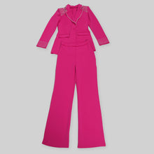 CM.YAYA Fashion Pearl Splicing Women's Set Long Sleeve Blazer and Wide Leg Pants Suit 2024 Winter OL Fall Two 2 Piece Set Outfit