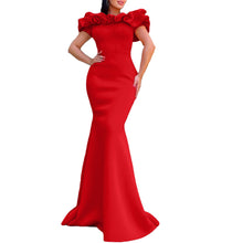 Elegant Women Long Evening Dresses Ruched Off Shoulder Slim Bodycon Mermiad White Dress Formal Party Wedding Guest Gown