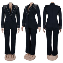 CM.YAYA Fashion Pearl Splicing Women's Set Long Sleeve Blazer and Wide Leg Pants Suit 2024 Winter OL Fall Two 2 Piece Set Outfit