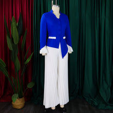 CM.YAYA Women's Set Full Flare Sleeve Button Blazer Shirt + Pleated Long Pants Suit Streetwear Two 2 Piece Set Africa OL Outfits
