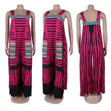 CM.YAYA Women Striped Wide Leg Straight Strap Tank Wide Leg Haren Sleeveless Jumpsuit 2024 Street Playsuit One Piece Suit Romper