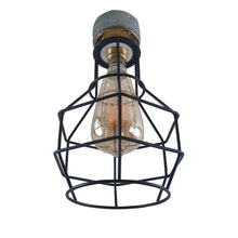 Industrial Lighting Ceiling and Wall Iron Pipe Cage Light ~1579