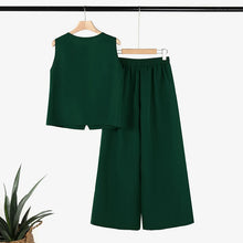 ZANZEA 2025 Summer Women Pant Sets Casual V Neck Vests Tops Wide Leg Pant 2pcs Outfits Office Lady Solid Commute Trouser Suits