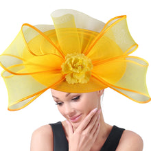 Eegant Wedding Big Size Fascinator Hat Women Flower Multimodal Hair Top Clips Hat Ladies Cocktail Church Party Hairdress