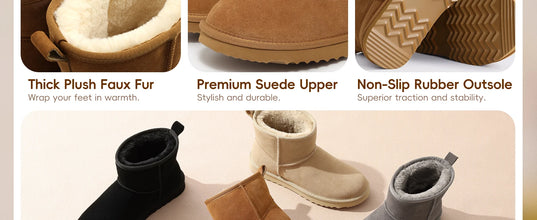 Women's Comfy Suede Plush Winter Warm Snow Boots