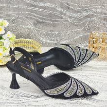 Venus Chan 2025 New Shoes and Bag to Match Orange Colour Pointed-Toe Diamond-Studded Party Women's High Heels Ms. Banguet Scene