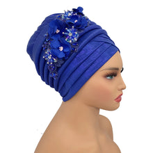 2024 New African Women's Turban Cap Nigeria Auto Gele Headtie Already Made Wedding Geles Female Head Wraps with Diamond Flower