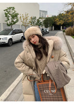 Women's Large Fur Collar Hooded Warm Thick Padded Parka Jacket
