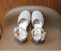 Girls Sandals Fashion Summer New Sequin Princess Shoes Bow Children's Sandals Non-slip Kids Performance Shoes J281