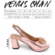 2025 Fashion Open Toe Women Strange Heels Bigger Size Fashion Rhinestone Decoration Purple Shoes And Bag Set Party Bag