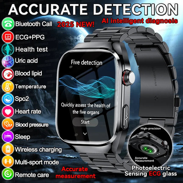 Men's acid Blood lipids Smart Watch With ECG+PPG