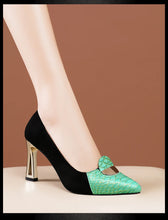 Sexy Fashion Style Women's Heeled Shoes Pointed Tip High Heels One Kick Retro Women Shoes Suede 2025 New Spring Zapatos De Mujer