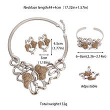 Dubai Gold Plated Jewelry Set Women Luxurious Necklace Earrings Bracelet Ring 4pcs Bride Wedding Party Jewelry Set Gift