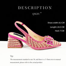 QSGFC Italian Design Clutch Dual Use Full Diamond High Heels Exquisite Gift-Box  And High Heels For Party Women Shoes