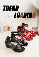 Girls' Sandals Summer New High Heel Soft-soled Princess Shoes Fashion Bow Roman Sandals Open Toe Children's Shoes J279