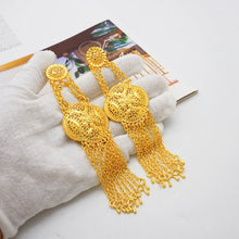 African women's long gold-plated earrings with Middle Eastern earrings