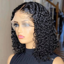 Wear And Go Glueless Wig Short Kinky Curly Bob Frontal Wig 12A Malaysian Lace Front Human Hair Wigs Wet And Wavy Water Wave Wig