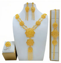 Dubai Necklace Earrings For Women Wedding 24k Gold Plated African Jwellery Bridesmaid Party Gift  Bridal Dubai Jewelry Sets