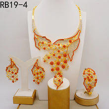 Dubai Gold Plated Jewelry Set Rhinestone Luxury Necklace Wedding Accessories Accessories