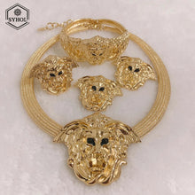 Jewelry Set Women Pendant Lion Fashion Necklace and Lion Bracelet Dubai Original Gold Plated Jewelry Women Necklace Set