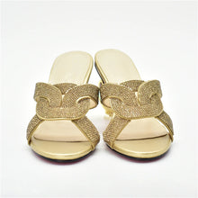 New Arrival Italian Women Shoes Decorated with Rhinestone Open Toe Pumps Luxery Shoes Women Nigerian Women Party Pumps