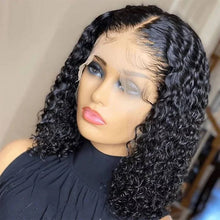 Wear And Go Glueless Wig Short Kinky Curly Bob Frontal Wig 12A Malaysian Lace Front Human Hair Wigs Wet And Wavy Water Wave Wig