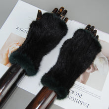 2025 New Brand Style Top Quality Women's 100% Winter Warm Real Mink Fur Knitted Half Finger Gloves Girls Typing Mittens