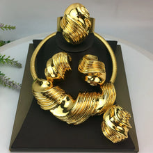 Hot Selling Italian Gold Plated Jewelry Women's Wedding Party Banquet Big Pendant Light Weight Bold Jewelry Sets FHK16803