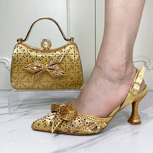 Ladies Shoe and Bag Set Latest Designers Luxury Italian Party Shoes and Bag Set for Women Rhinestone Wedding Bride Shoes Woman