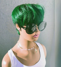 Fashion Pixie Cut Dark Green Short Wigs for Women
