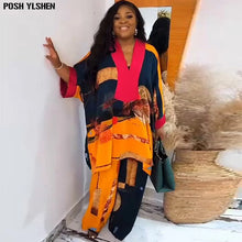 Plus Size African Clothes for Women Ankara Dashiki 2 Pieces Set Print Outfits 2025 New Muslim Fashion Tops Pants Trousers Suits