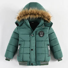 2025 Winter Children Warm Clothing Boys Down Jacket Baby Polyester Fiber Hooded Coat Thicken Outerwear Kids Solid Color Parka