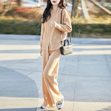 100% Merino wool fall/winter new women's sweater crewneck hooded Cardigan Fashion all-in-one warm pants suit