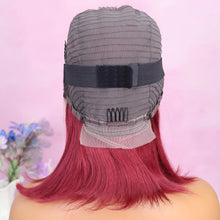 99J Burgundy 13x4 Bob Straight Pre Plucked Human Hair Wigs Short Brazilian Human Hair Wigs Transparent Lace Human Hair Wig