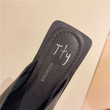 Women's Slippers Fashion Metal Buckle Mules for women Flat Heels Square Toe Shallow Shoes Outdoor Slides Female Casual Sandals