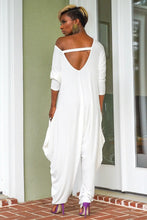 Women Jumpsuits One Piece Long Sleeve Skew Collar Solid Color Overalls Wide Leg Pants Loose Fit Sexy Backless High Street